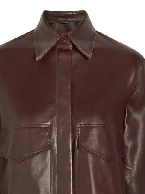 Nour Hammour Darcy leather flap-pockets jacket - Red - zdjęcie produktu nr 2