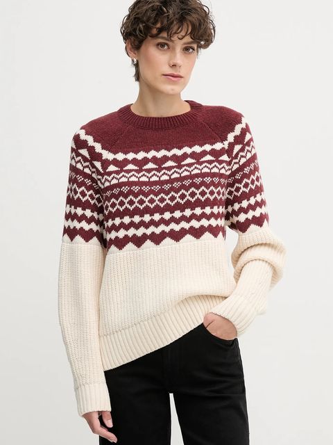 Barbour sweter z dodatkiem wełny MABEL damski kolor czerwony LKN1684