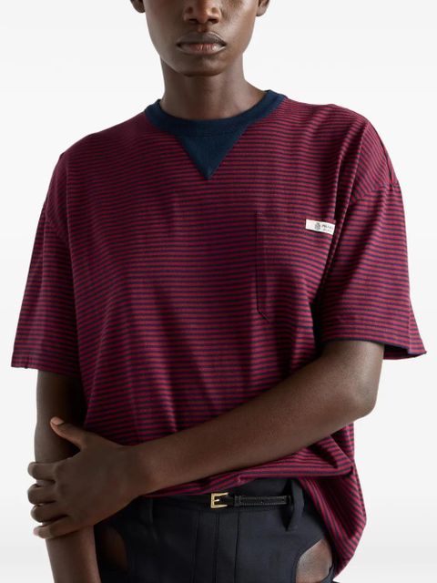Prada striped-pattern pocket T-shirt - Red