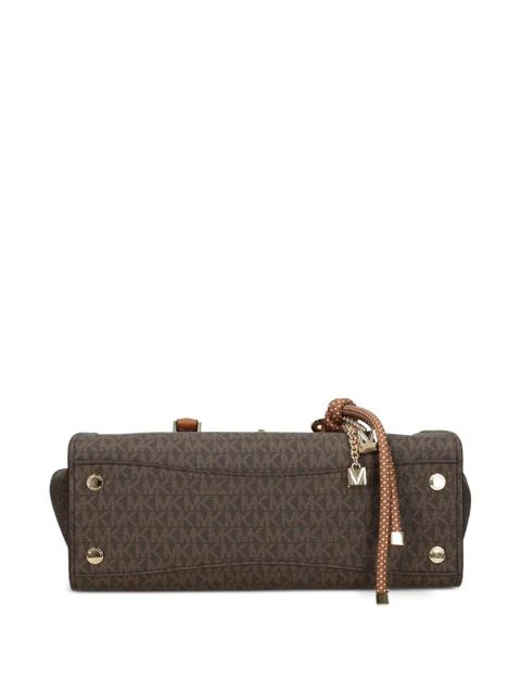 Michael Kors monogram logo-plaque tote bag - Brown