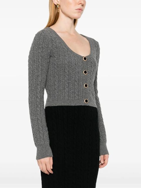 Alessandra Rich knitted wool cardigan - Grey