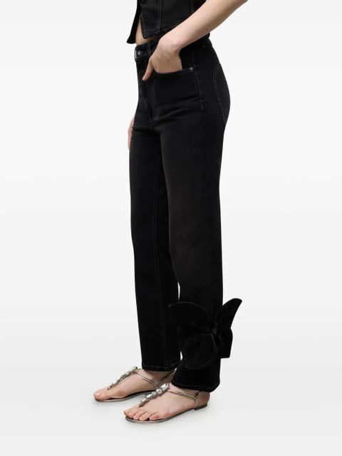 AREA bow straight-leg jeans - Black