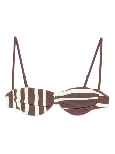 SIR. Linocut striped bikini top - Brown - zdjęcie produktu nr 1