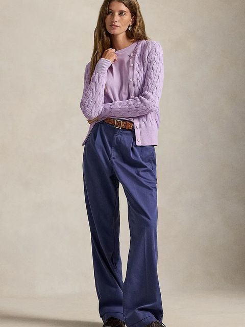 Polo Ralph Lauren kardigan bawełniany damski kolor fioletowy 211971868