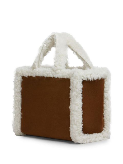 Marni shearling-trim tote bag - Brown - zdjęcie produktu nr 2