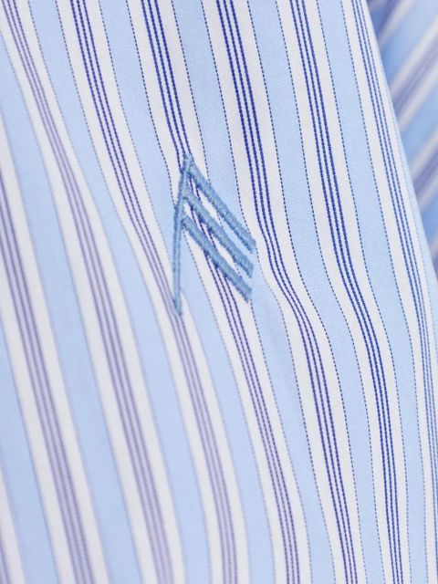 The Attico striped embroidered shirt - Blue