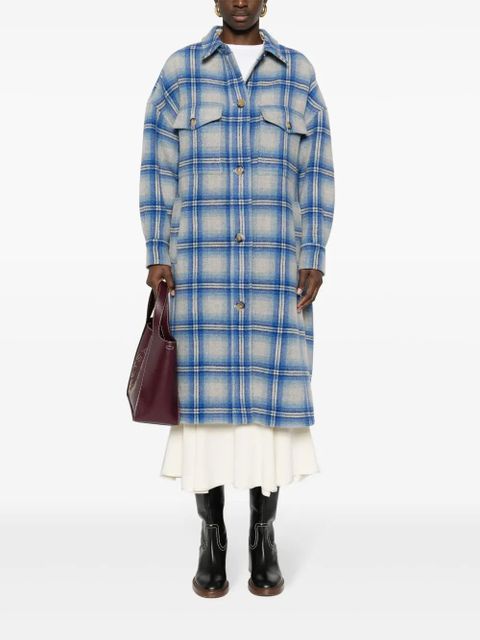 ISABEL MARANT Fontizi checked coat - Blue
