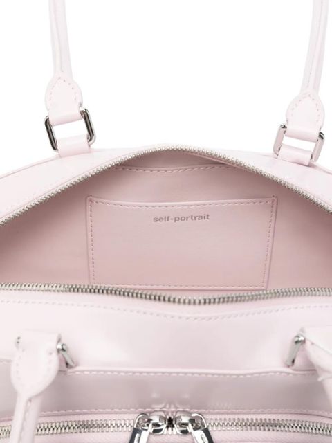 Self-Portrait Curved Charm shoulder bag - Purple