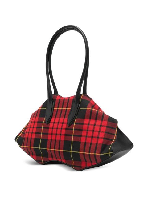 Alexander McQueen Manta tartan shoulder bag - Red