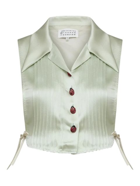 Maison Margiela polo-collar vest - Green - zdjęcie produktu nr 1
