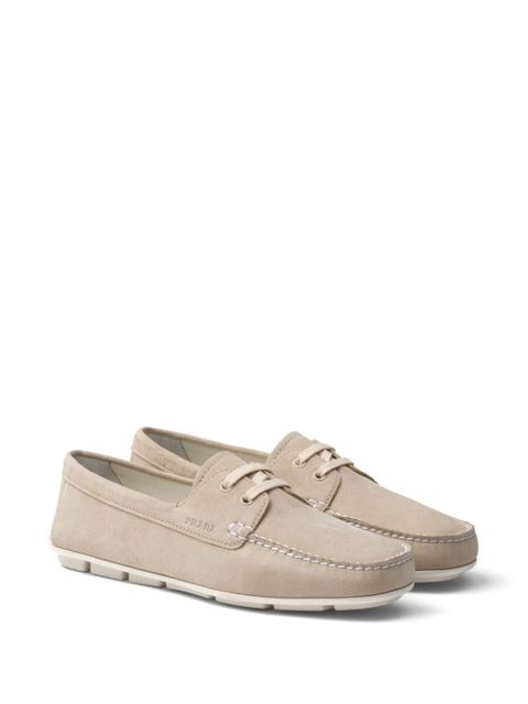 Prada suede driving shoes - Neutrals
