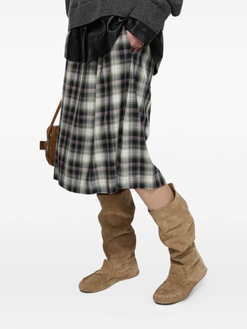 Acne Studios plaid midi skirt - Black