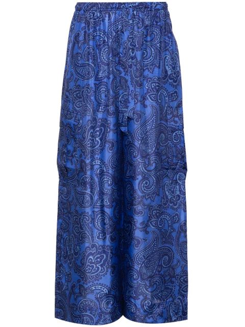 ZIMMERMANN Ottie silk palazzo trousers - Blue - zdjęcie produktu nr 1