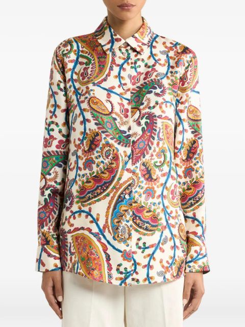 ETRO paisley-print silk shirt - White