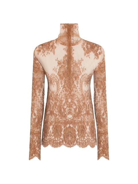 Dolce & Gabbana lace high-neck top - Brown - zdjęcie produktu nr 1