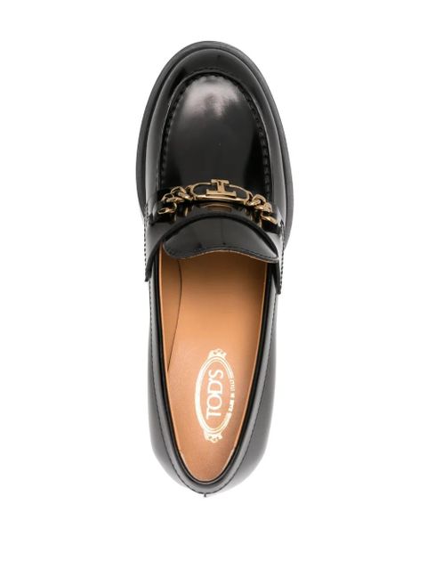 Tod's 65mm logo-plaque leather pumps - Black