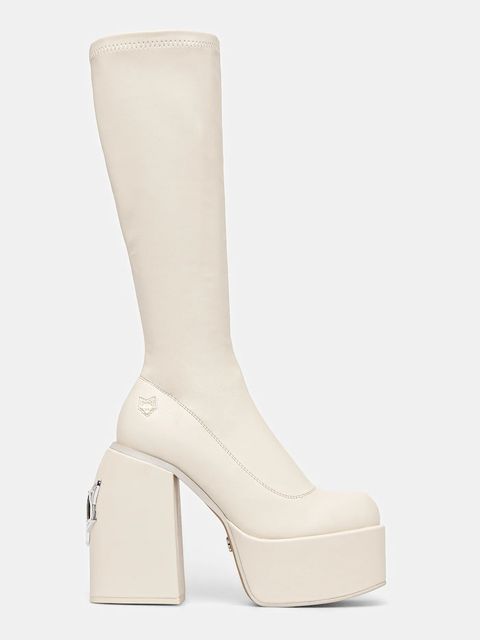 Naked Wolfe kozaki Spice damskie kolor beżowy na słupku lekko ocieplone Spice Chalk - zdjęcie produktu nr 2