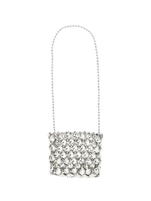 Self-Portrait mini crystal clutch - Silver - zdjęcie produktu nr 1