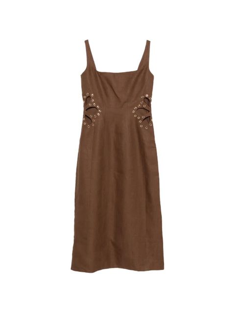 Maje eyelet-detail midi dress - Brown - zdjęcie produktu nr 1