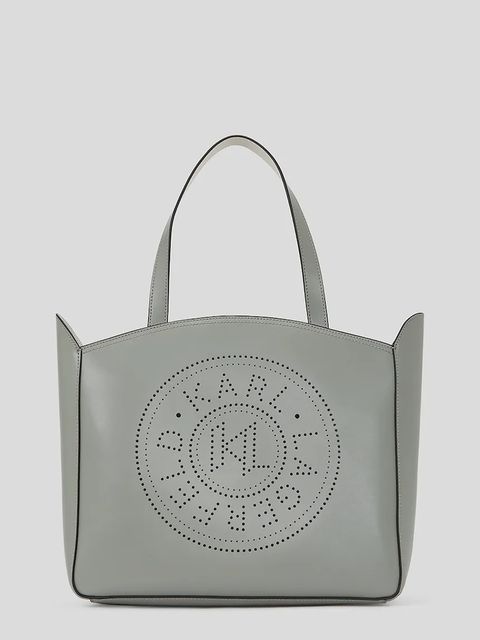 Karl Lagerfeld torebka skórzana K/CIRCLE kolor szary A3W30043 - zdjęcie produktu nr 1