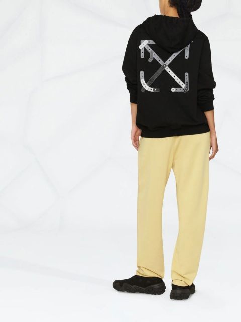 Off-White Arrow motif drawstring hoodie - Black