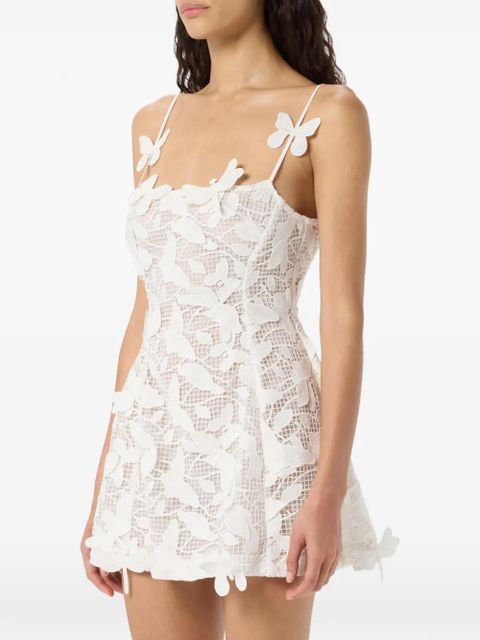 Blumarine butterfly-appliqué mini dress - White