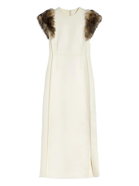 Jil Sander fur-trimmed sleeveless maxi dress - Neutrals - zdjęcie produktu nr 1