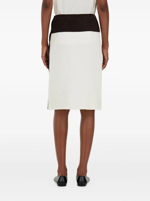 Ferragamo contrasting-panel buckled mini skirt - White