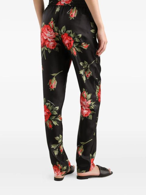 Dolce & Gabbana floral trousers - Black