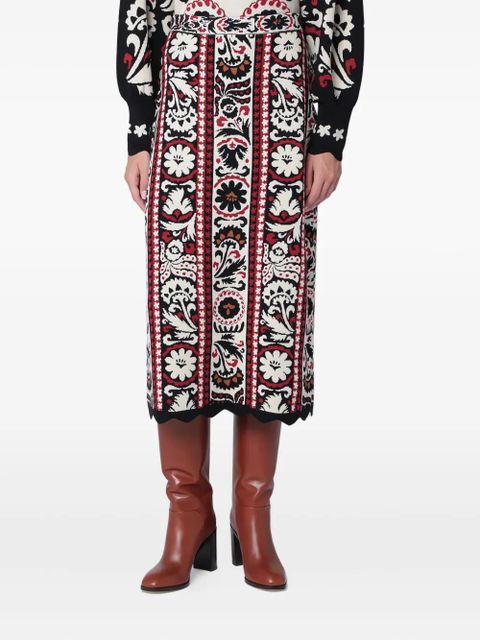 FARM Rio Tapestry straight skirt - Red - zdjęcie produktu nr 1