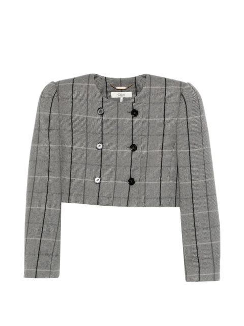 Chloé double-breasted check jacket - Grey - zdjęcie produktu nr 1