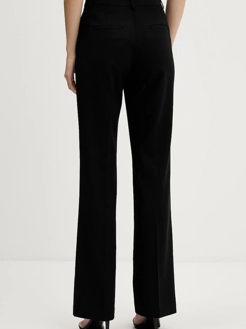 Sisley spodnie z domieszką wełny damskie kolor czarny proste high waist 41YPLF083