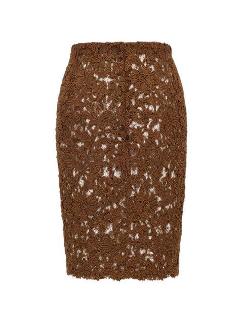 Saint Laurent pencil lace skirt - Brown - zdjęcie produktu nr 2