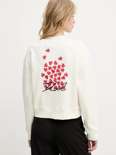 Karl Lagerfeld bluza bawełniana damska kolor beżowy z aplikacją A3W20009 - zdjęcie produktu nr 2