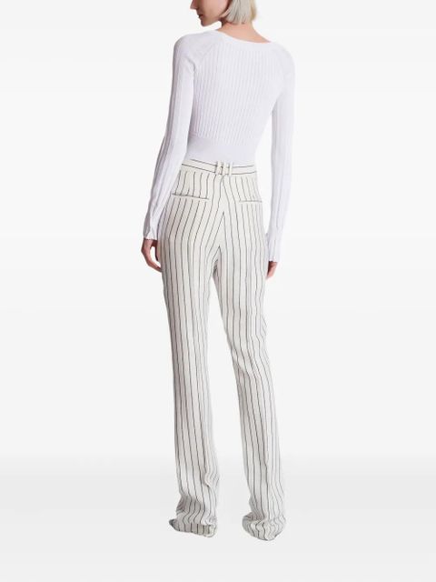 Balmain pinstripe flared-leg trousers - White