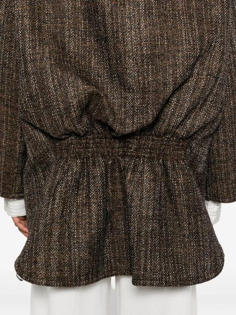 FENDI tweed collared coat - Brown
