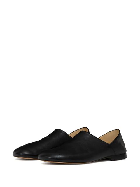 LEMAIRE folding-heel leather slippers - Black