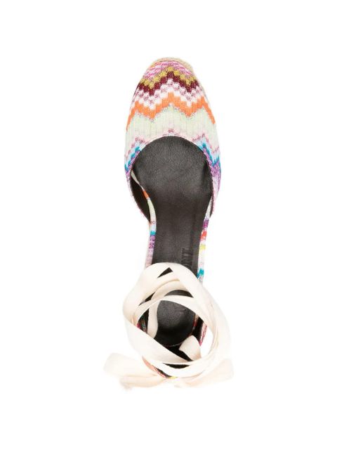 Missoni chevron-pattern tie espadrilles - Orange