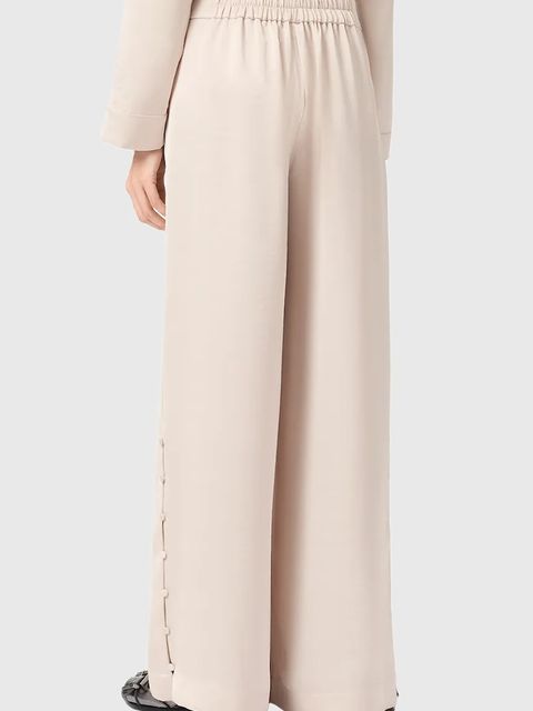 AllSaints spodnie LEANNE damskie kolor biały szerokie medium waist W015TD - zdjęcie produktu nr 2