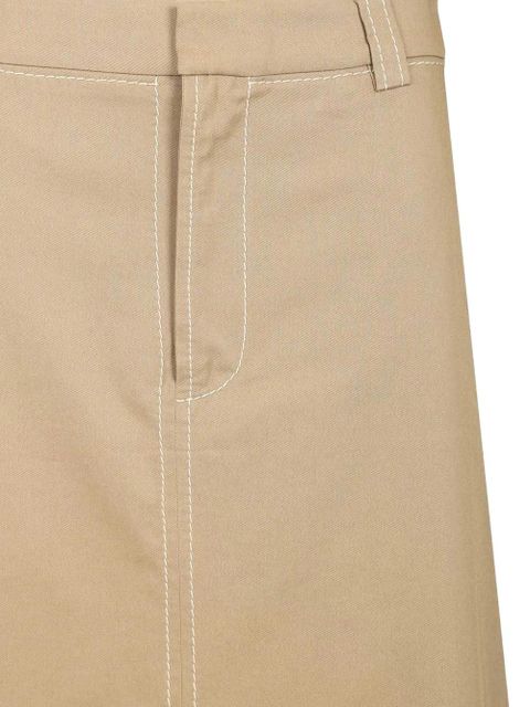 AMI Paris A-line topstitching midi skirt - Neutrals