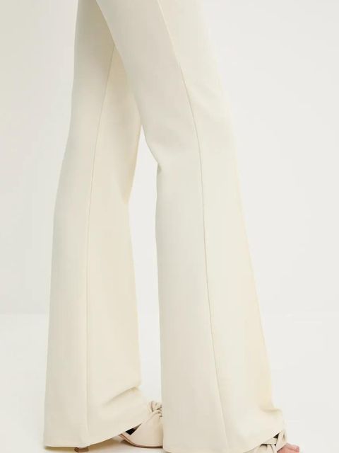 Answear.LAB spodnie damskie kolor beżowy dzwony high waist