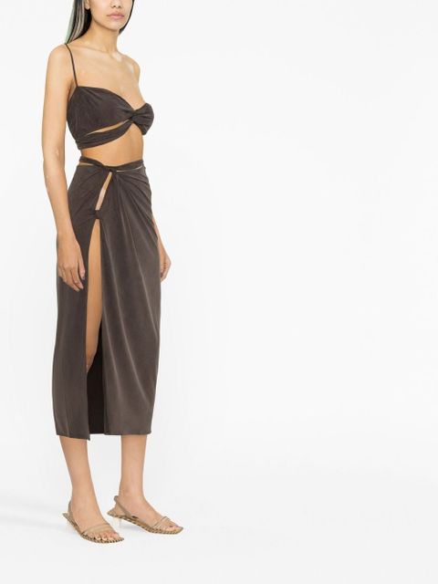 Jacquemus Le Bandeau asymmetric top - Brown