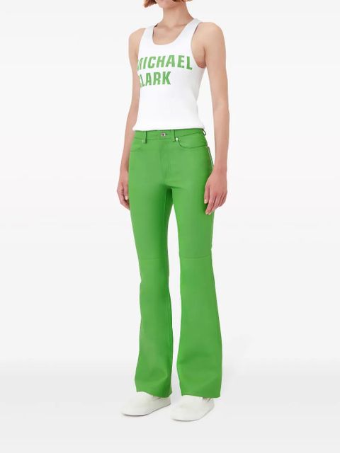 JW Anderson leather bootcut-leg trousers - Green - zdjęcie produktu nr 2