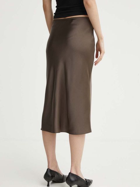 Samsoe Samsoe spódnica AGNETA kolor brązowy midi ołówkowa F22300195