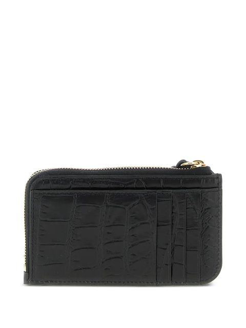 Chloé Alphabet crocodile-effect leather cardholder - Black