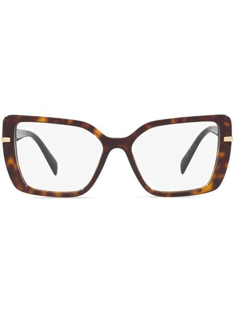 Prada Eyewear geometric-frame glasses - Brown - zdjęcie produktu nr 1