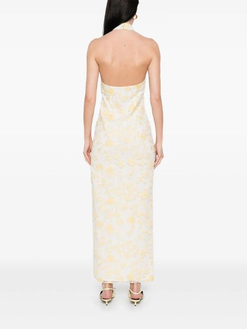 ROTATE BIRGER CHRISTENSEN floral-beaded maxi dress - White