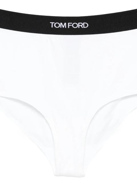 TOM FORD logo-waistband briefs - White