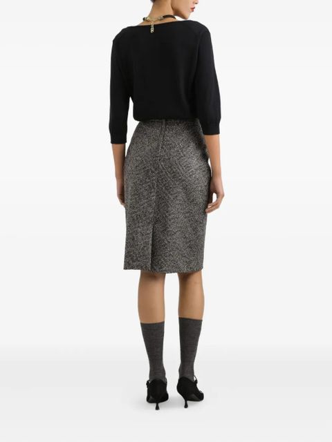 Dolce & Gabbana herringbone midi pencil skirt - Grey