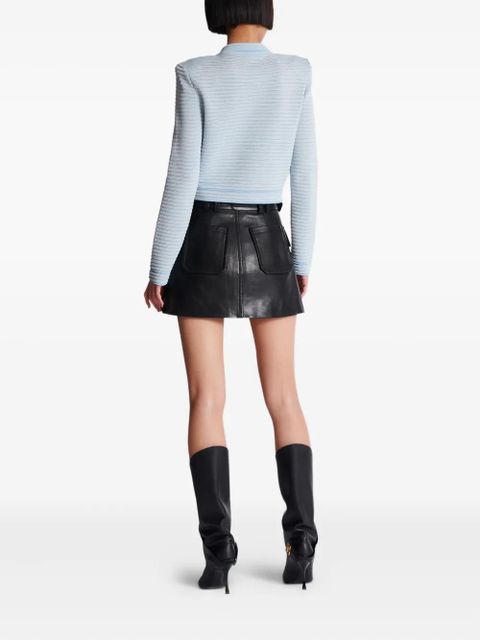 Balmain cropped cardigan - Blue